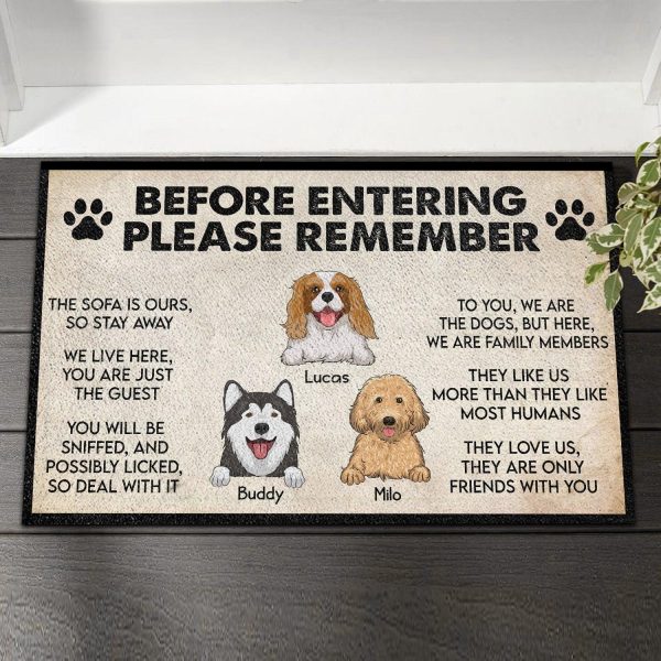 Dog Before Entering Please Remember Personalized Doormat, Personalized Gift for Dog Lovers, Dog Dad, Dog Mom - DM002PS07 For Cheap